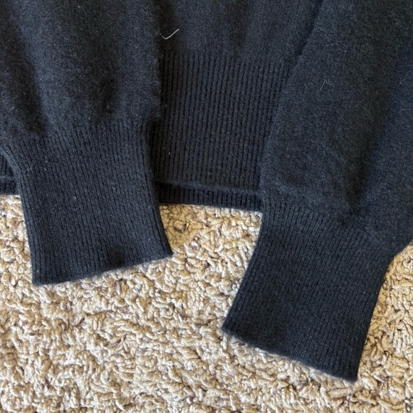 White + Warren Cashmere Crew Neck Sweater Black Large - Picture 5 of 7